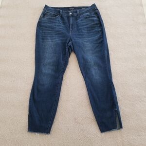 Judy Blue Skinny Fit Ankle Slit Raw Hem Jeans Size 18W